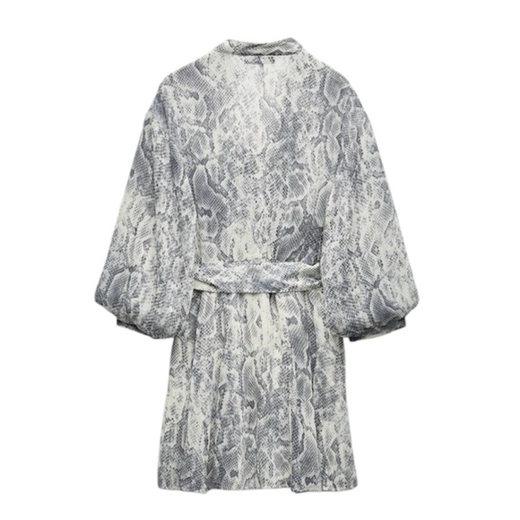 New ZARA Metalic Thread Animal Print Dress - Picture 2 of 6